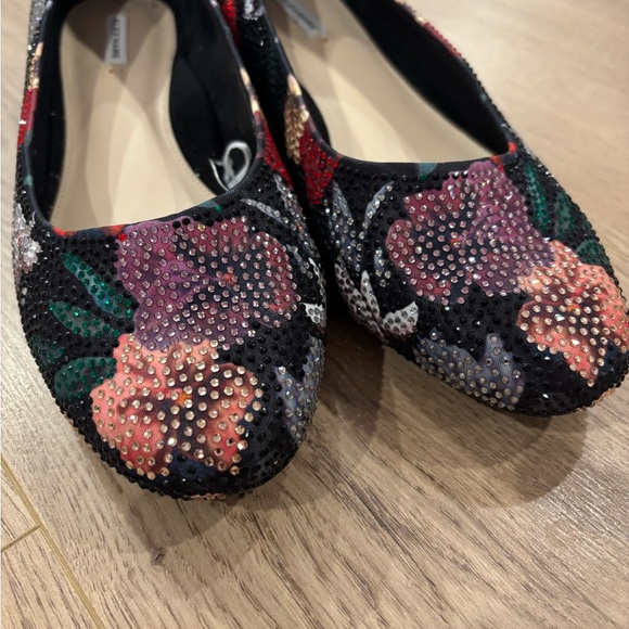 Alex Marie Bevier Elegant Rhinestone Floral Low Block Heel Shoes 10 - Picture 3 of 9